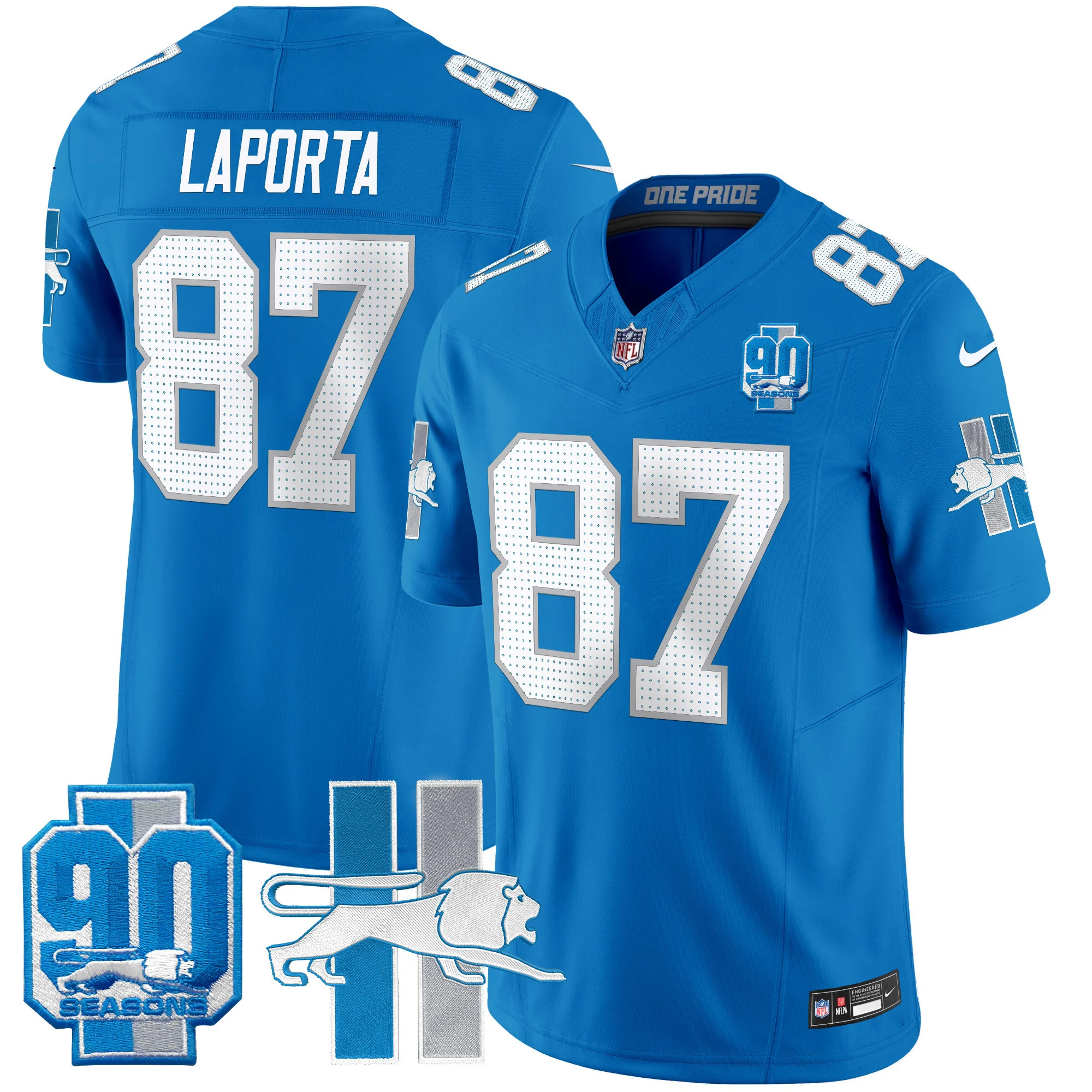 Mens Detroit Lions 1946 Throwback Vapor Limited Jersey Sam Laporta Jersey Blue