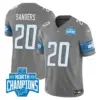 Mens Detroit Lions 2023 NFC North Division Champions Patch Vapor Jersey Barry Sanders Jersey Gray