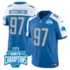 Mens Detroit Lions 2023 NFC North Division Champions Patch Vapor Jersey Hutchinson Jersey Blue Alternate