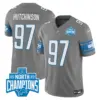 Mens Detroit Lions 2023 NFC North Division Champions Patch Vapor Jersey Hutchinson Jersey Gray