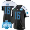 Mens Detroit Lions 2023 NFC North Division Champions Patch Vapor Jersey Jared Goff Jersey Black Alternate