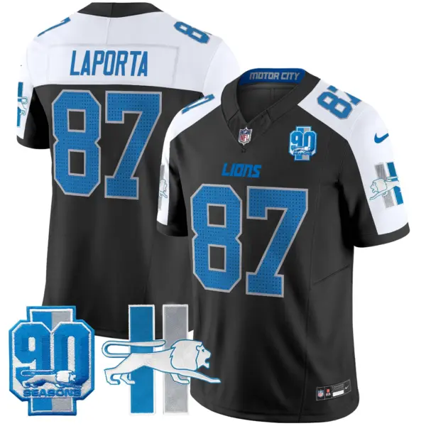 Mens Detroit Lions 1946 Throwback Vapor Limited Jersey Sam Laporta Jersey Black Alternate