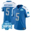 Mens Detroit Lions 2023 NFC North Division Champions Patch Vapor Jersey David Montgomery Jersey Blue Alternate