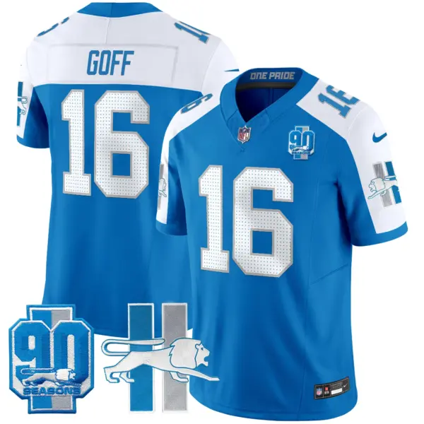 Mens Detroit Lions 1946 Throwback Vapor Limited Jersey Jared Goff Jersey Blue Alternate