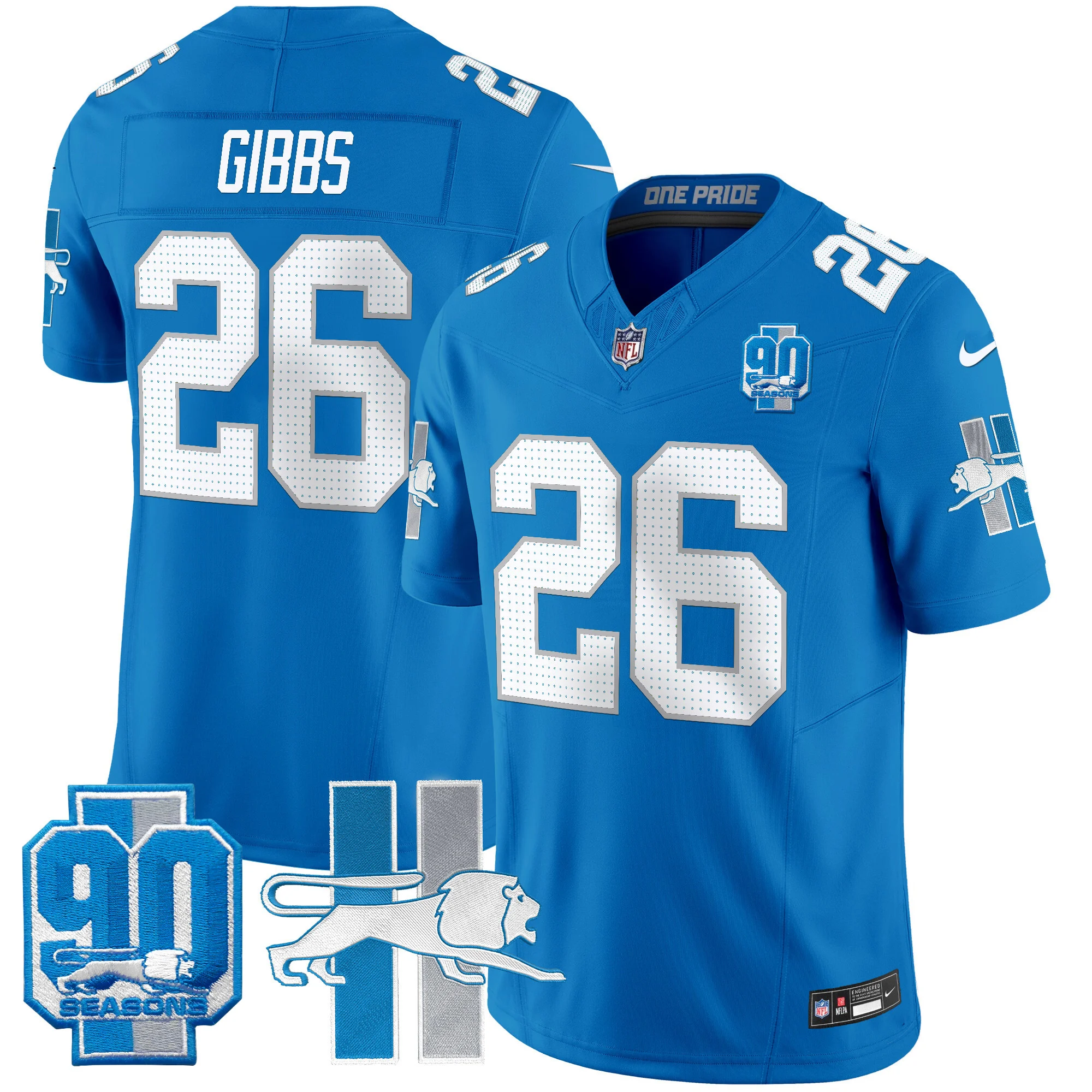 Mens Detroit Lions 1946 Throwback Vapor Limited Jersey Jahmyr Gibbs Jersey Blue