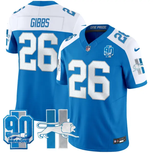 Mens Detroit Lions 1946 Throwback Vapor Limited Jersey Jahmyr Gibbs Jersey Blue Alternate