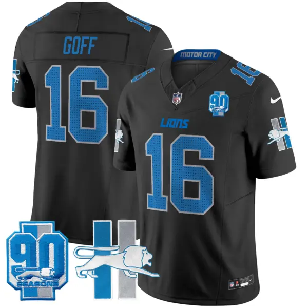 Mens Detroit Lions 1946 Throwback Vapor Limited Jersey Jared Goff Jersey Black
