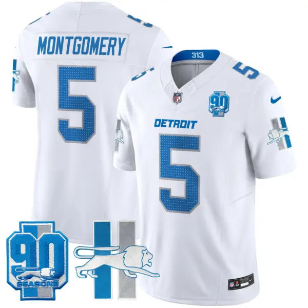 Mens Detroit Lions 1946 Throwback Vapor Limited Jersey David Montgomery Jersey White