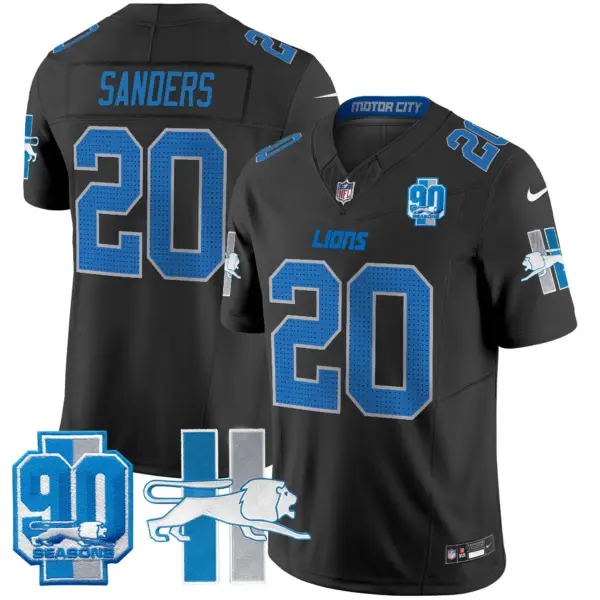 Mens Detroit Lions 1946 Throwback Vapor Limited Jersey Barry Sanders Jersey Black