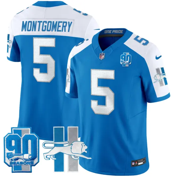 Mens Detroit Lions 1946 Throwback Vapor Limited Jersey David Montgomery Jersey Blue Alternate