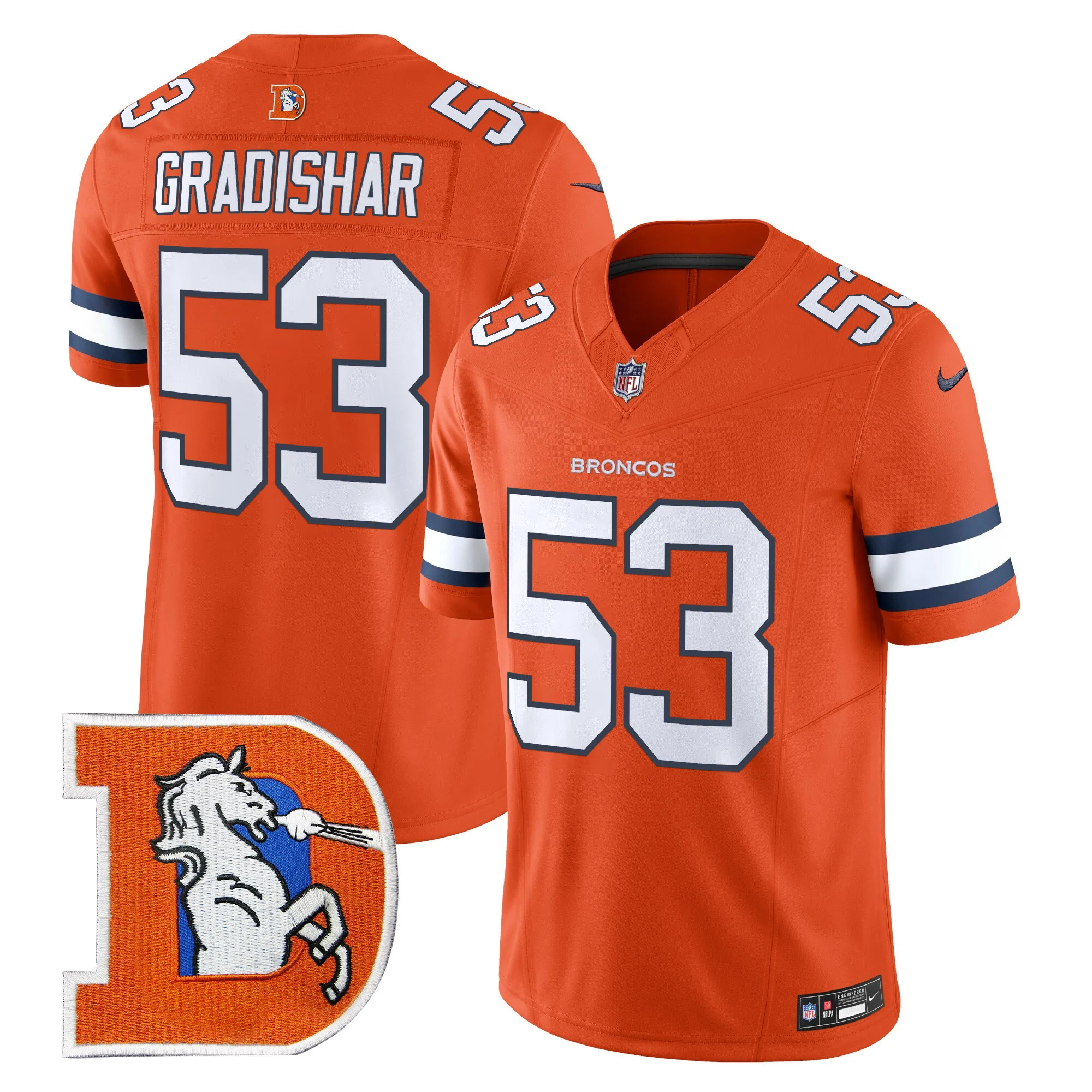 Mens Denver Broncos Throwback Vapor Limited Jersey V2 Randy Gradishar Jersey Orange