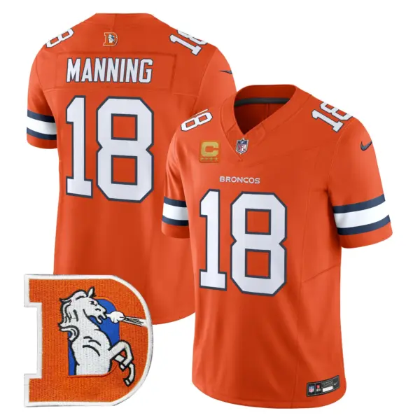 Mens Denver Broncos Throwback Vapor Limited Jersey V2 Peyton Manning Jersey Orange