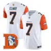 Mens Denver Broncos Throwback Vapor Limited Jersey V2 John Elway Jersey Orange Sleeves
