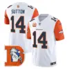 Mens Denver Broncos Throwback Vapor Limited Jersey V2 Courtland Sutton Jersey Orange Sleeves
