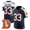 Mens Denver Broncos Throwback Vapor Limited Jersey V2 Javonte Williams Jersey Navy Alternate
