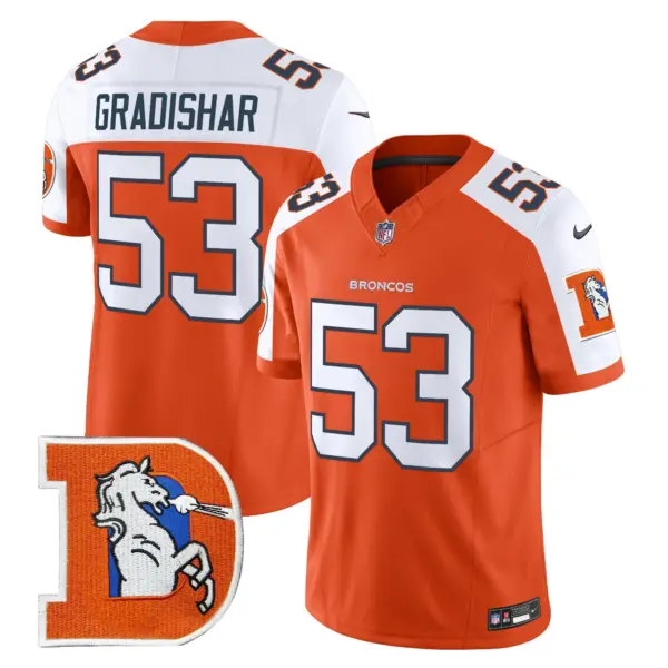 Mens Denver Broncos Throwback Vapor Limited Jersey V2 Randy Gradishar Jersey Orange Alternate