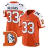 Mens Denver Broncos Throwback Vapor Limited Jersey V2 Javonte Williams Jersey Orange Alternate