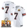 Mens Denver Broncos Super Bowl 50 Patch Vapor Limited Jersey John Elway Jersey White