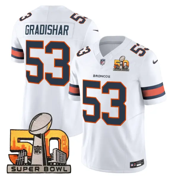 Mens Denver Broncos Super Bowl 50 Patch Vapor Limited Jersey Randy Gradishar Jersey White