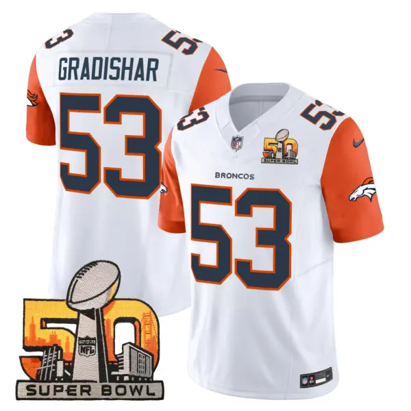 Mens Denver Broncos Super Bowl 50 Patch Vapor Limited Jersey Randy Gradishar Jersey Orange Sleeves