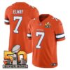 Mens Denver Broncos Super Bowl 50 Patch Vapor Limited Jersey John Elway Jersey Orange