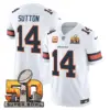 Mens Denver Broncos Super Bowl 50 Patch Vapor Limited Jersey Courtland Sutton Jersey White