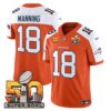 Mens Denver Broncos Super Bowl 50 Patch Vapor Limited Jersey Peyton Manning Jersey Orange Alternate