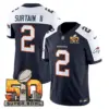 Mens Denver Broncos Super Bowl 50 Patch Vapor Limited Jersey Patrick Surtain II Jersey Navy Alternate