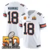 Mens Denver Broncos Super Bowl 50 Patch Vapor Limited Jersey Peyton Manning Jersey White