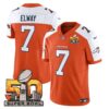 Mens Denver Broncos Super Bowl 50 Patch Vapor Limited Jersey John Elway Jersey Orange Alternate