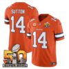 Mens Denver Broncos Super Bowl 50 Patch Vapor Limited Jersey Courtland Sutton Jersey Orange