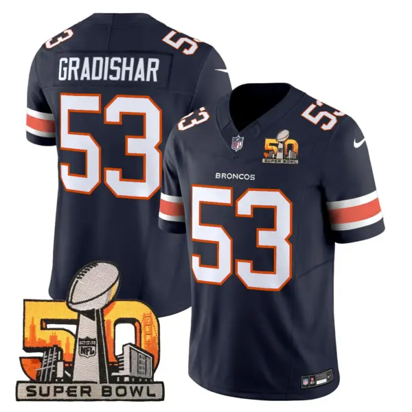 Mens Denver Broncos Super Bowl 50 Patch Vapor Limited Jersey Randy Gradishar Jersey Navy