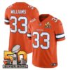 Mens Denver Broncos Super Bowl 50 Patch Vapor Limited Jersey Javonte Williams Jersey Orange