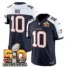 Mens Denver Broncos Super Bowl 50 Patch Vapor Limited Jersey Bo Nix Jersey Navy Alternate