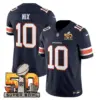 Mens Denver Broncos Super Bowl 50 Patch Vapor Limited Jersey Bo Nix Jersey Navy