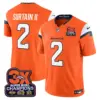 Mens Denver Broncos 3 Time Champions Patch Vapor Limited Jersey Patrick Surtain II Jersey Orange
