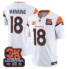 Mens Denver Broncos 3 Time Champions Patch Vapor Limited Jersey Peyton Manning Jersey White