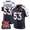 Mens Denver Broncos 3 Time Champions Patch Vapor Limited Jersey Randy Gradishar Jersey Navy Alternate