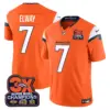 Mens Denver Broncos 3 Time Champions Patch Vapor Limited Jersey John Elway Jersey Orange