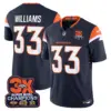 Mens Denver Broncos 3 Time Champions Patch Vapor Limited Jersey Javonte Williams Jersey Navy