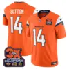 Mens Denver Broncos 3 Time Champions Patch Vapor Limited Jersey Coutland Sutton Jersey Orange
