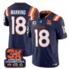 Mens Denver Broncos 3 Time Champions Patch Vapor Limited Jersey V2 Peyton Manning Jersey Navy