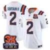 Mens Denver Broncos 3 Time Champions Patch Vapor Limited Jersey V2 Patrick Surtain II Jersey White
