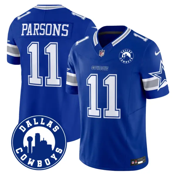 Mens Dallas Cowboys Dallas City Patch Vapor Limited Jersey Micah Parsons Jersey Royal