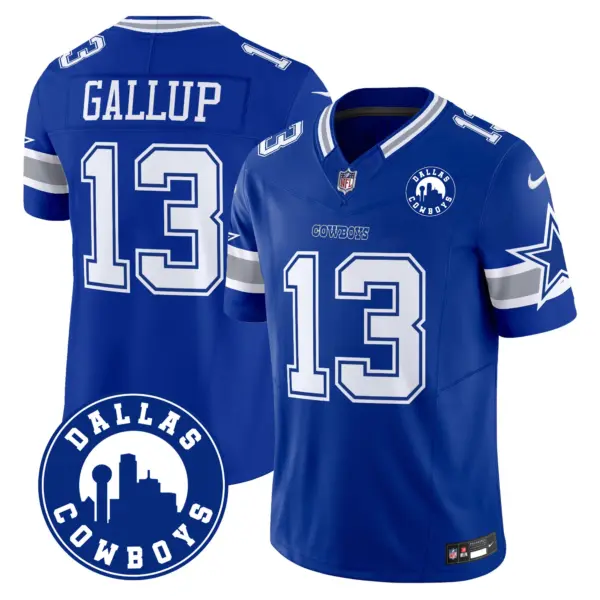 Mens Dallas Cowboys Dallas City Patch Vapor Limited Jersey Michael Gallup Jersey Royal