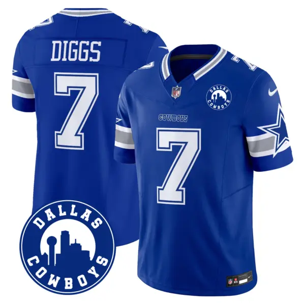 Mens Dallas Cowboys Dallas City Patch Vapor Limited Jersey Trevon Diggs Jersey Royal