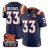 Mens Denver Broncos 3 Time Champions Patch Vapor Limited Jersey V2 Javonte Williams Jersey Navy
