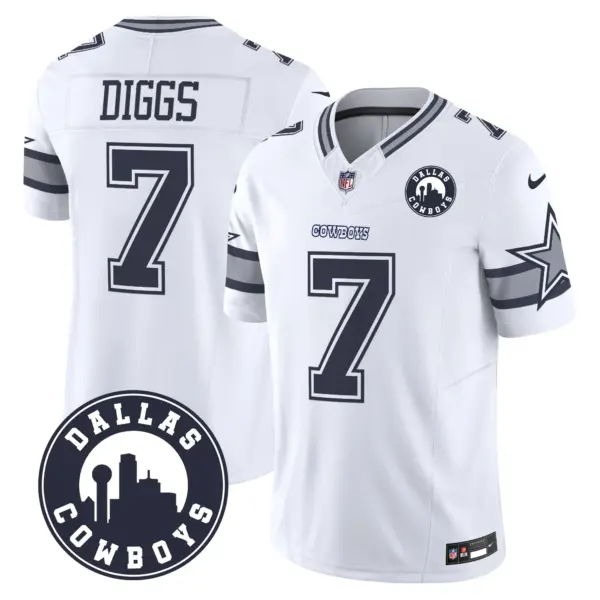 Mens Dallas Cowboys Dallas City Patch Vapor Limited Jersey Trevon Diggs Jersey White