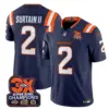 Mens Denver Broncos 3 Time Champions Patch Vapor Limited Jersey V2 Patrick Surtain II Jersey Navy