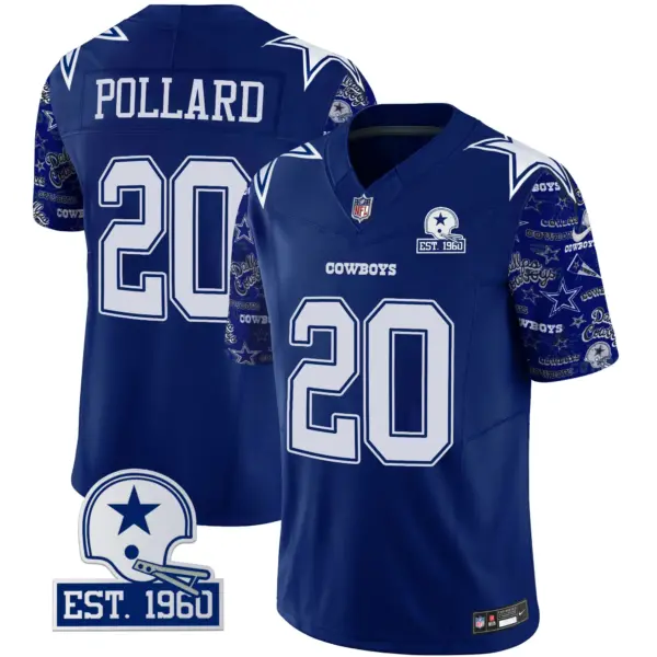 Mens Dallas Cowboys Pattern Style Vapor Limited Jersey Tony Pollard Jersey Royal